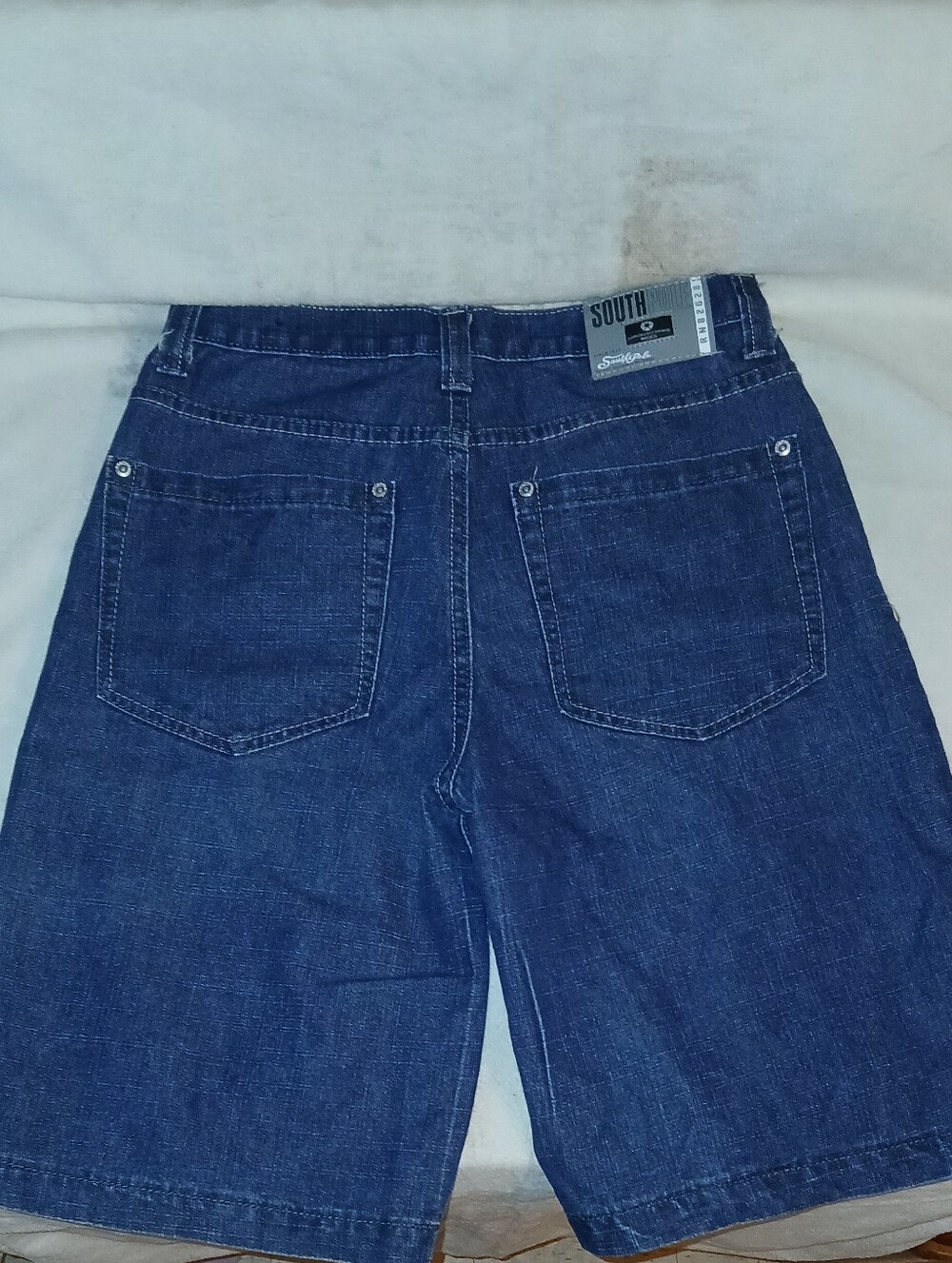 2000's South Pole Kids/Youth Med/Dark Wash Blue Jorts w/ Skull Graphic Pockets - Picture 2 of 8